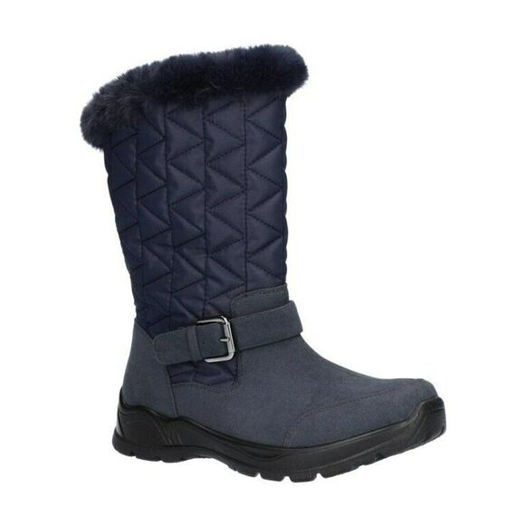 Women's - Size 7 M Easy Dry by Easy Street Boulder Waterproof Boots Navy Suede - Picture 1 of 10
